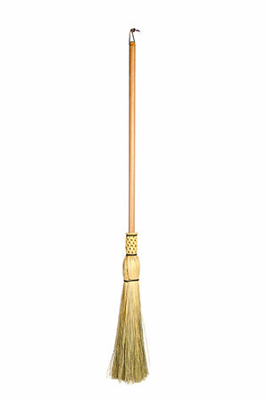 Granville Island Broom Co Traditional round floor broom dowel handle trimmed brush