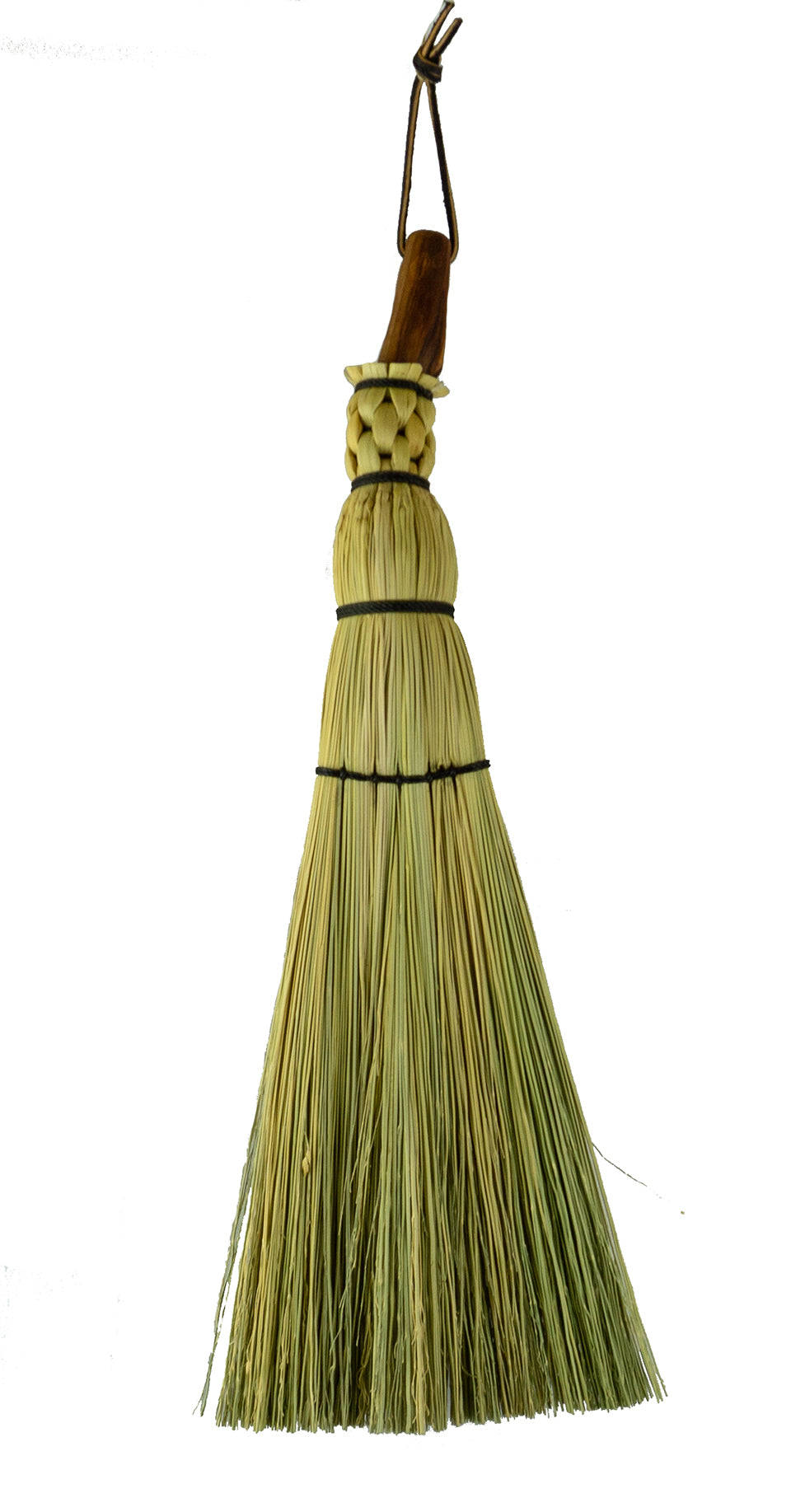 Granville Island Broom Co manzanita handle whisk brooms - traditional round and shaker flat